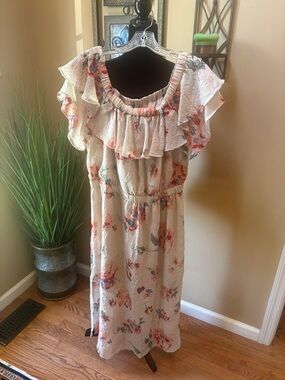 Lucky Brand Off The Shoulder Boho Floral Dress